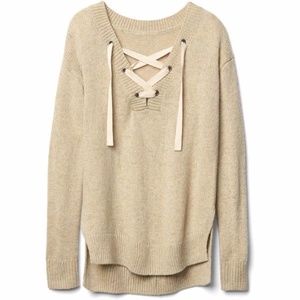 Gap Lace Up Front Sweater